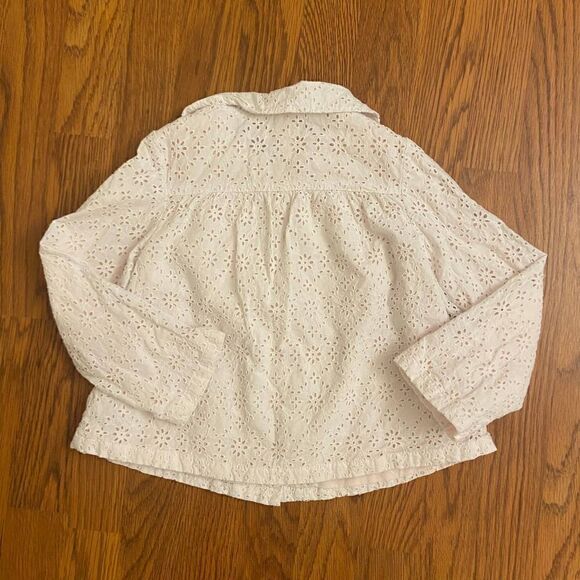 Janie and Jack White Floral Eyelet Jacket Size 4T-5T - Picture 2 of 3